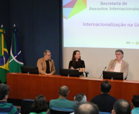 Workshop com representantes internacionais da UnB - Secretaria de Internacionalização (INT). 10/04/2026. Foto: Beto Monteiro/GRE Ascom